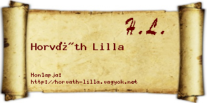 Horváth Lilla névjegykártya